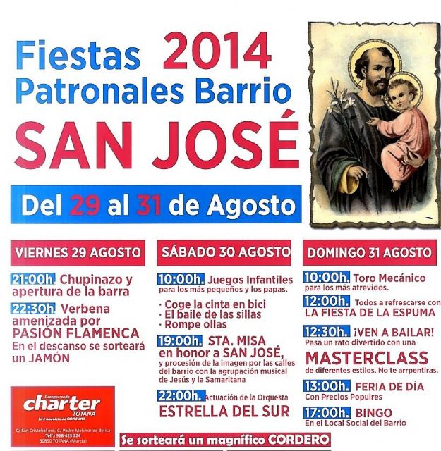 Las fiestas de San José arrancan hoy viernes 29 de agosto con un programa repleto de actividades deportivas, infantiles y musicales