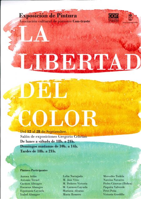 La asociación cultural 'Con-Traste' inaugura mañana viernes en la sala de exposiciones Gregorio Cebrián su muestra 'La libertad del color'