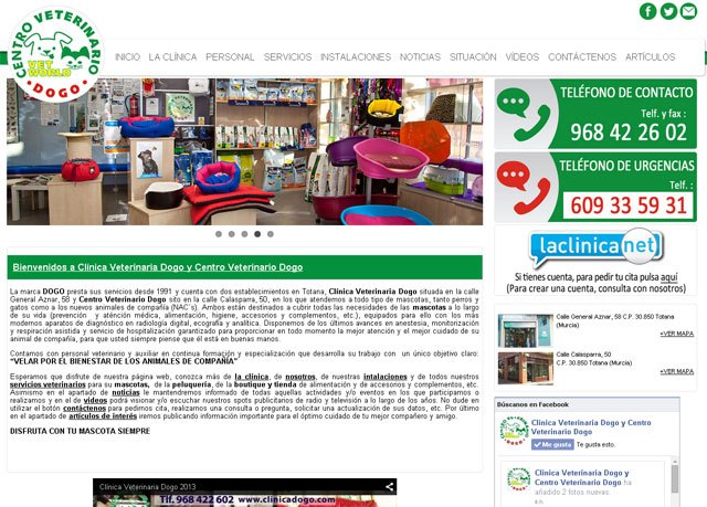 Clínica Veterinaria Dogo presenta su nueva página web