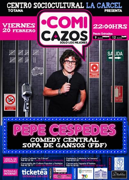El Centro Sociocultural 'La Cárcel' acoge este viernes 20 de febrero la actuación cómica de 'Pepe Céspedes' en el ciclo de 'Comicazos'