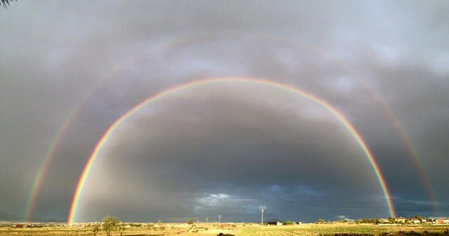 Brillan dos arco iris tras las lluvias de ayer en la Región