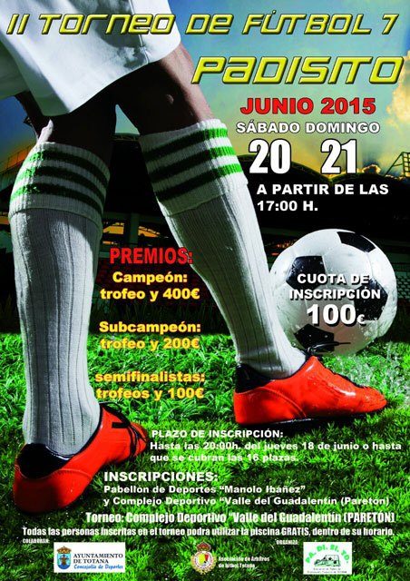 El II Torneo de Fútbol-7 'PADISITO' se celebra los días 20 y 21 de junio en el Complejo Deportivo 'Valle del Guadalentín' de El Paretón