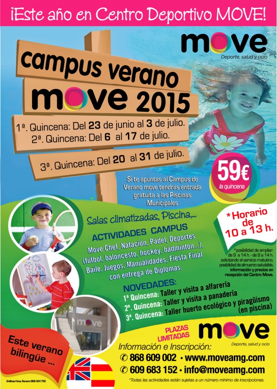 El II Campus de Verano 'MOVE´2015' se organiza en tres quincenas diferentes