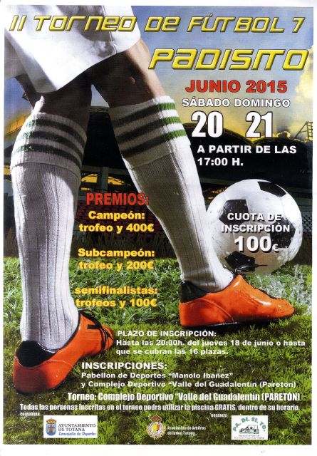 El II Torneo de Fútbol-7 'PADISITO' se celebra este próximo fin de semana en el Complejo Deportivo 'Valle del Guadalentín' de El Paretón