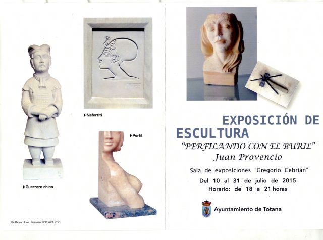 La Sala de Exposiciones 'Gregorio Cebrián' acoge la muestra de escultura 'Perfilando con el buril', del artista alhameño Juan Provencio