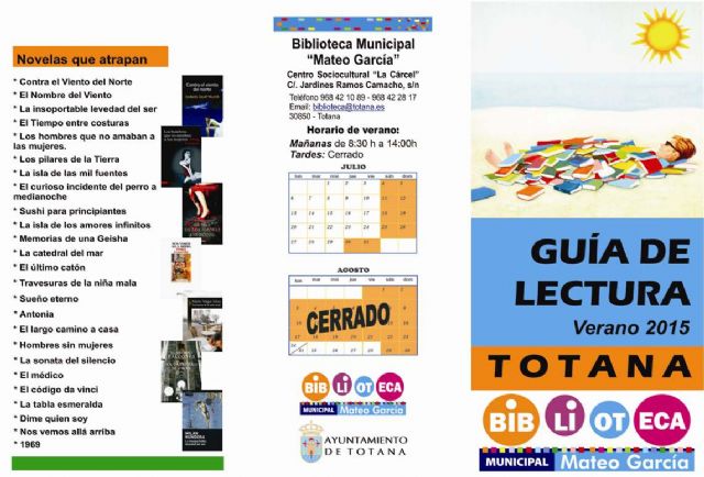 La biblioteca municipal 'Mateo García' elabora una guía de lectura para el verano que recoge las últimas novedades y títulos más atractivos