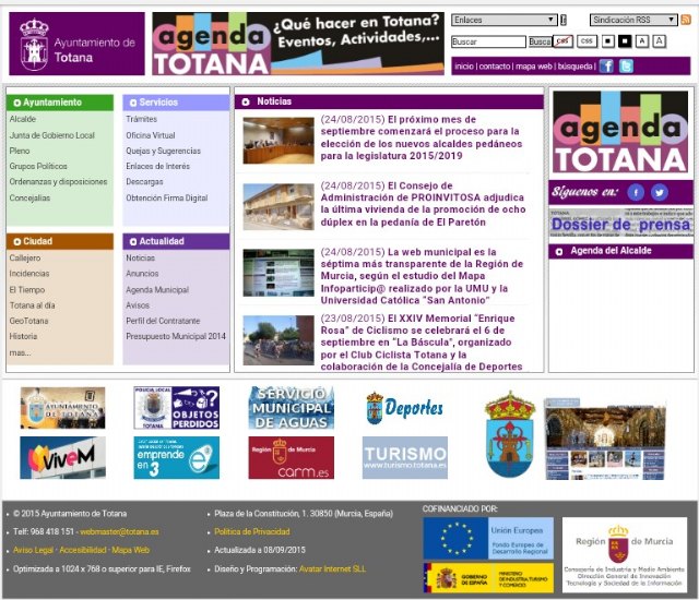La web municipal es la séptima más transparente de la Región de Murcia