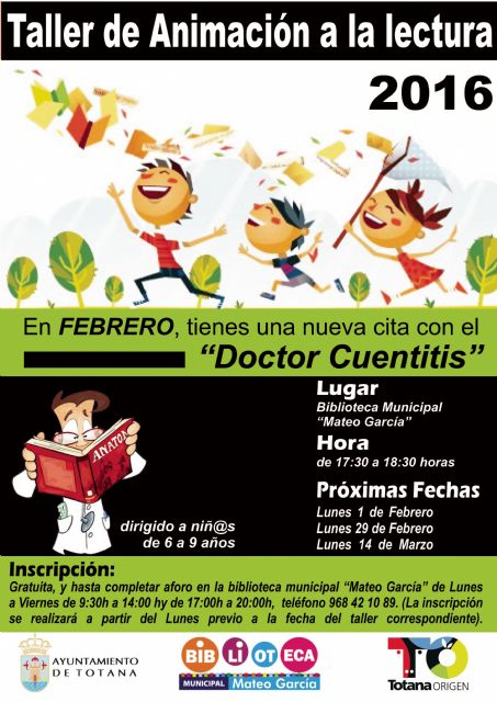 Continúa durante los meses de febrero y marzo el Taller de Animación a la Lectura 'Doctor Cuentitis' en la biblioteca municipal 'Mateo García'