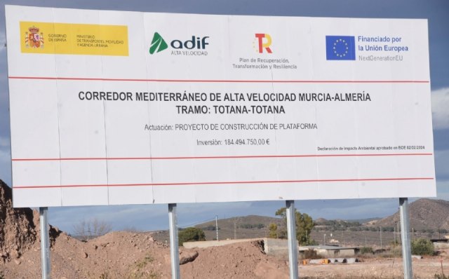 Adif-Alta Velocidad saca a exposición pública bienes a expropiar a 160 afectados en Totana por las obras del AVE