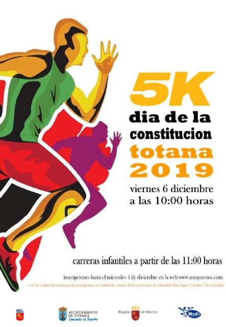 Mañana finaliza el plazo de inscripción para la Carrera Popular '5K Día de la Constitución'