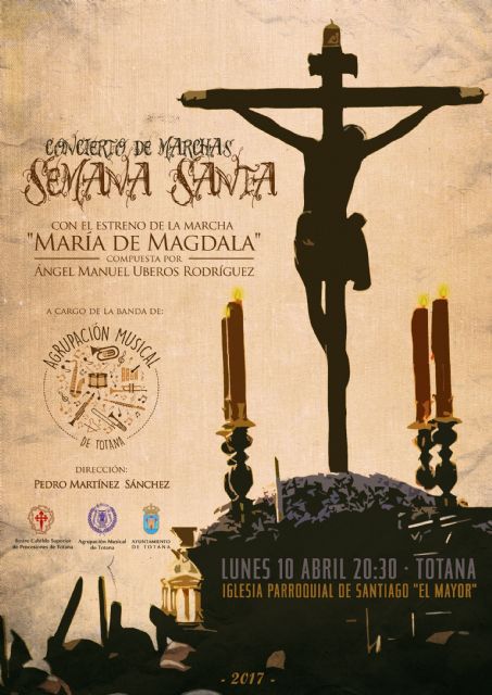 La Agrupación Musical de Totana celebra hoy Lunes Santo su tradicional Concierto de Marchas Pasionarias,