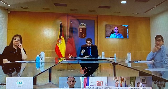 El alcalde de Totana mantiene un encuentro por vía telemática con el presidente de la Comunidad y el resto de alcaldes de la Región