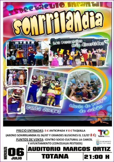 Hoy se celebra el espectáculo infantil 'Sonrilandia'
