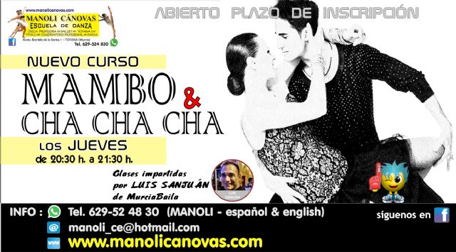 MAMBO y CHA-CHA-CHA, nuevo curso en la Escuela de Danza Manoli Cánovas