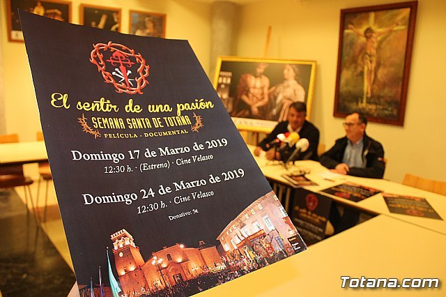 La película-documental de la Semana Santa de Totana 'El sentir de una pasión' se estrenará el próximo 17 de marzo en el Cine Velasco