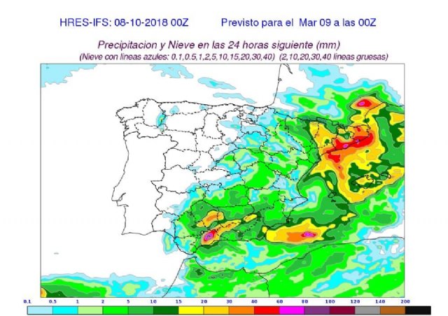 Regresan las fuertes lluvias a la Región de Murcia
