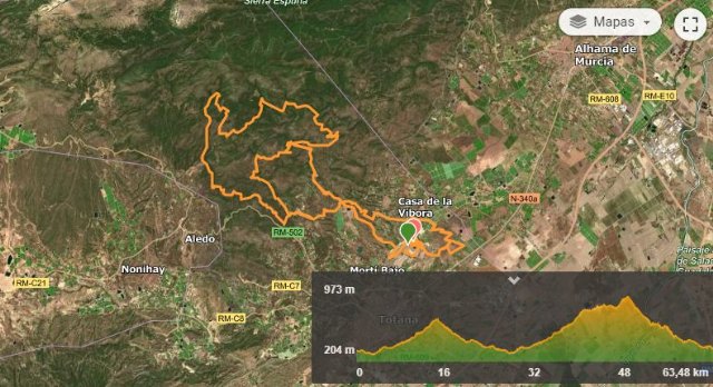 Este es el recorrido de la XXIII Bike Maratón Ciudad de Totana 2021