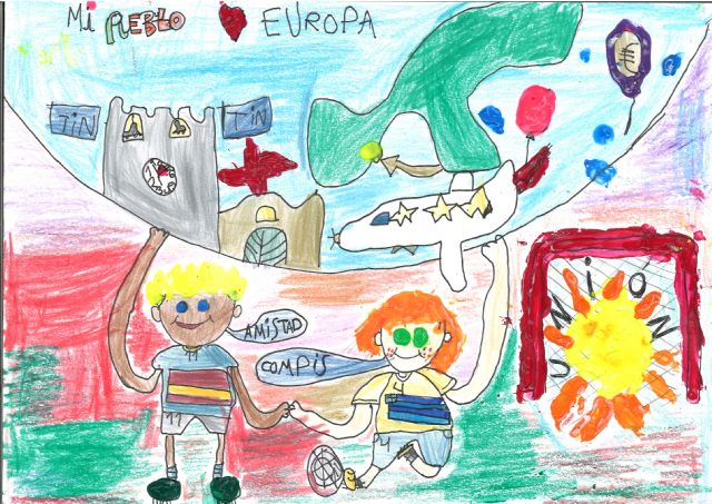 Alumnos del CEIP La Cruz resultan ganadores del concurso de dibujo: 'Mi pueblo, Europa'