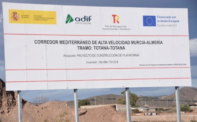 El alcalde insta a los vecinos a que presenten alegaciones en relación al proyecto del terraplén del Corredor Mediterráneo de AV en el tramo Totana-Totana