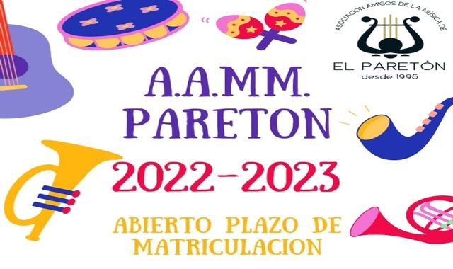 Abierto el plazo de matriculación en la Asociación Amigos de la Música de El Paretón para el curso 2022/2023
