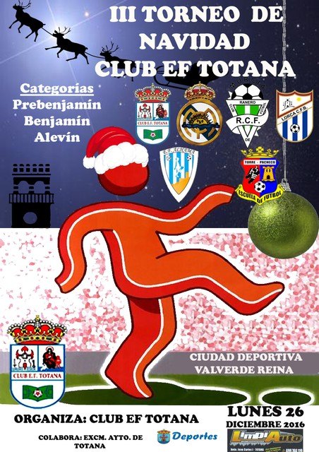 El III torneo de Navidad Club EF Totana tendrá lugar el lunes 26 de diciembre