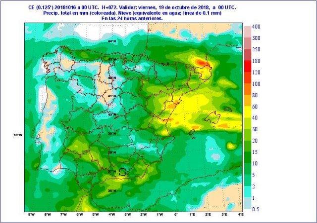 Situación de lluvias intensas en el Mediterráneo a partir del jueves