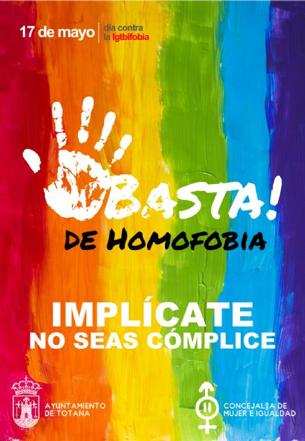 La Concejalía de Igualdad muestra su compromiso con la erradicación de cualquier tipo de discriminación por motivos de orientación sexual e identidad de género hoy que se conmemora el Día contra la LGTBIfobia