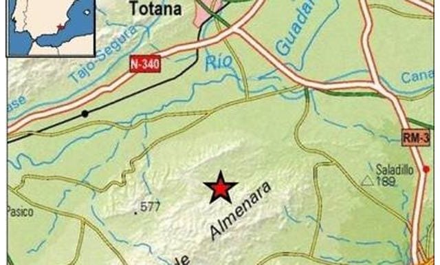 Un terremoto de 2 grados en la escala de Richter se dejó notar esta tarde en Totana