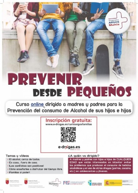 Abierta la inscripción del curso “prevenir desde pequeños. Curso para padres para prevenir el consumo de alcohol de sus hijos”