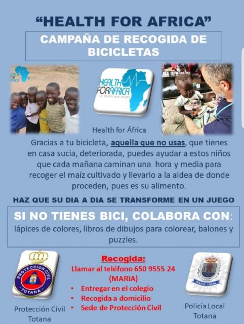 La Policía Local presenta una campaña solidaria a los centros escolares para la recogida de bicicletas usadas y material escolar para el Tercer Mundo