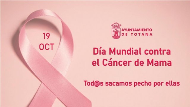 El Ayuntamiento expresa su apoyo a todas las mujeres que batallan a diario contra el cáncer de mama y a quienes dedican su vida a la investigación para su cura
