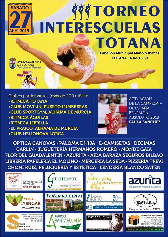 Totana acogerá el próximo sábado el Torneo Interescuelas de Gimnasia Rítmica