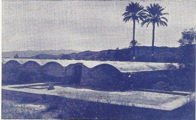 Depósito de agua del Taibilla en el paraje «El Rulo» (Totana), en una imagen del año 1952.