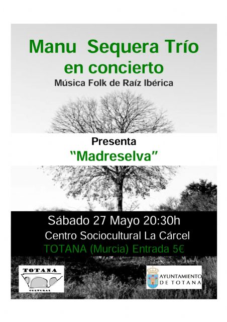 El concierto de música folk de raíz ibérica de 'Manu Sequera Trío' será este sábado