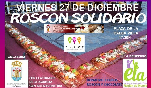 El próximo viernes tendrá lugar el 'Roscón de Reyes Solidario' en la plaza de la Balsa Vieja