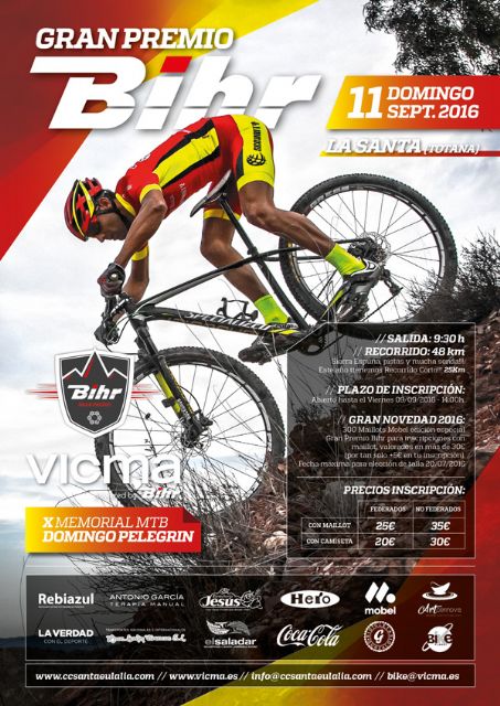El 'X Memorial MTB Domingo Pelegrín-Gran Premio Bihr' se celebrará el próximo 11 de septiembre, en La Santa