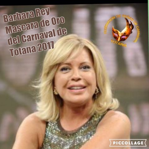 Bárbara Rey será la máscara de oro del carnaval de Totana 2017