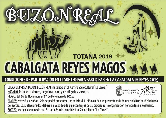 El Buzón Real para participar en la Cabalgata de los Reyes Magos 2019 permanecerá en 'La Cárcel' hasta al 17 de diciembre