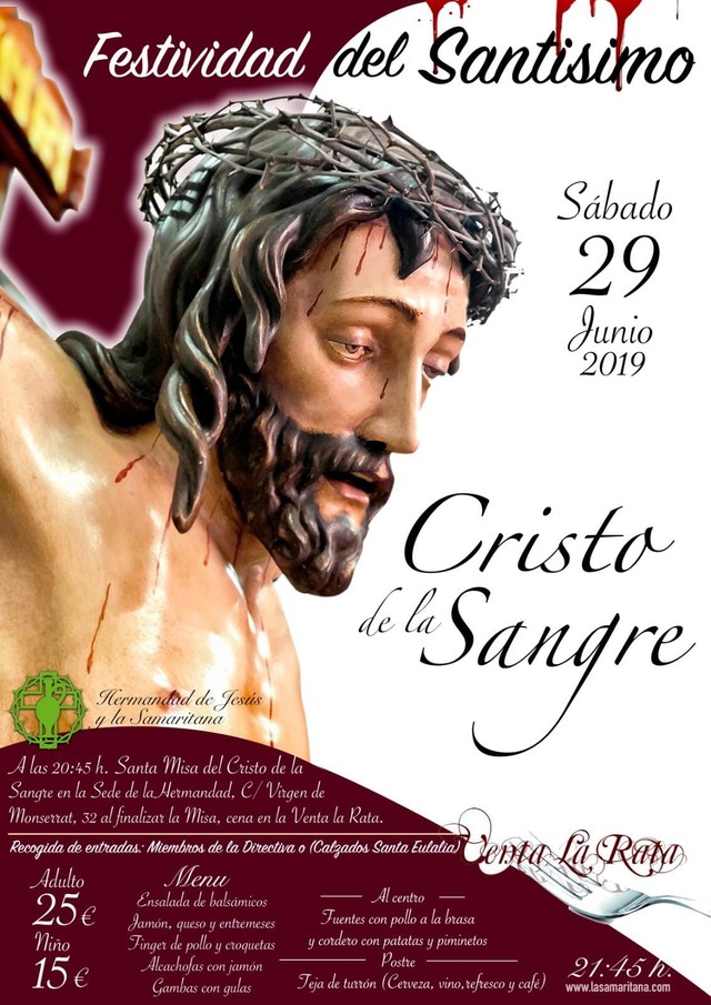 La Hermandad de Jesús y la Samaritana celebrará la festividad del Santísimo Cristo de la Sangre el próximo sábado 29 de junio