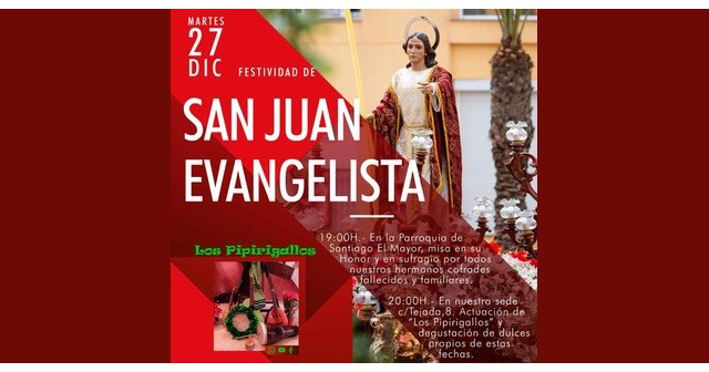 La Hdad. de San Juan Evangelista celebra esta tarde una Eucaristía en honor a su titular