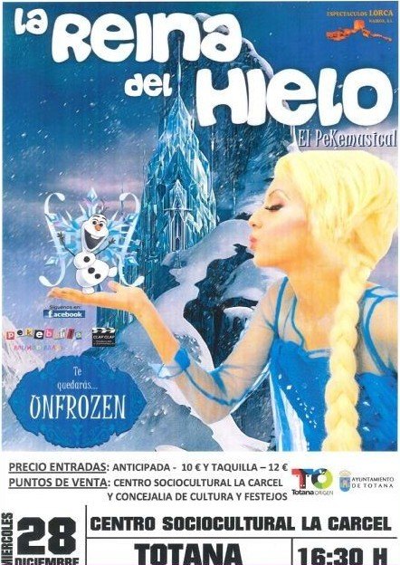 El espectáculo infantil 'La reina del hielo' se celebra hoy en el Centro Sociocultural 'La Cárcel'