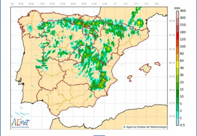 Las tormentas llegan a la Región de Murcia