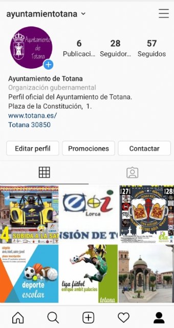 El Ayuntamiento de Totana abre una cuenta oficial en Instagram