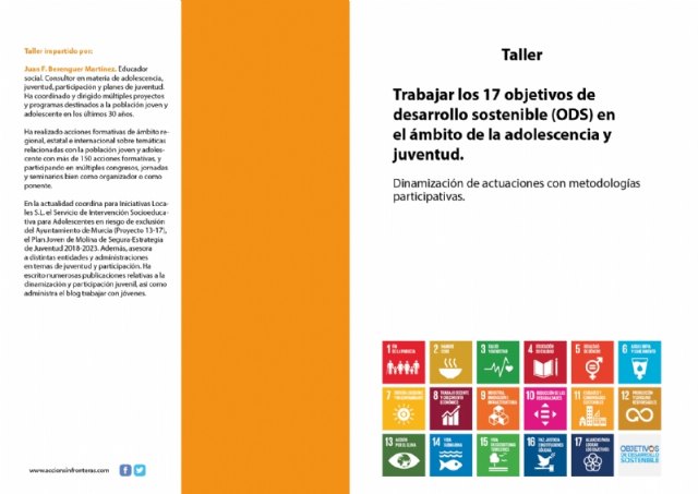 Juventud colabora en la organización del Taller “Trabajar los 17 objetivos de desarrollo sostenible (ODS) en el ámbito de la adolescencia y juventud”
