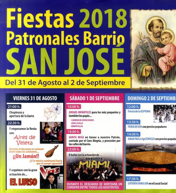Las fiestas del barrio de San José se celebran este próximo fin de semana con actividades para todos los públicos y edades